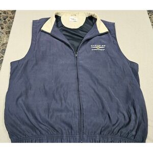 Chrysler Championship branded full-zip vest with a tan collar mens sz L